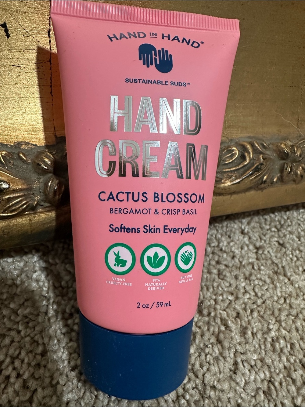 New Hand In Hand Sustainable Hand Cream Cactus Blossom Bergamot Crisp Basil $10